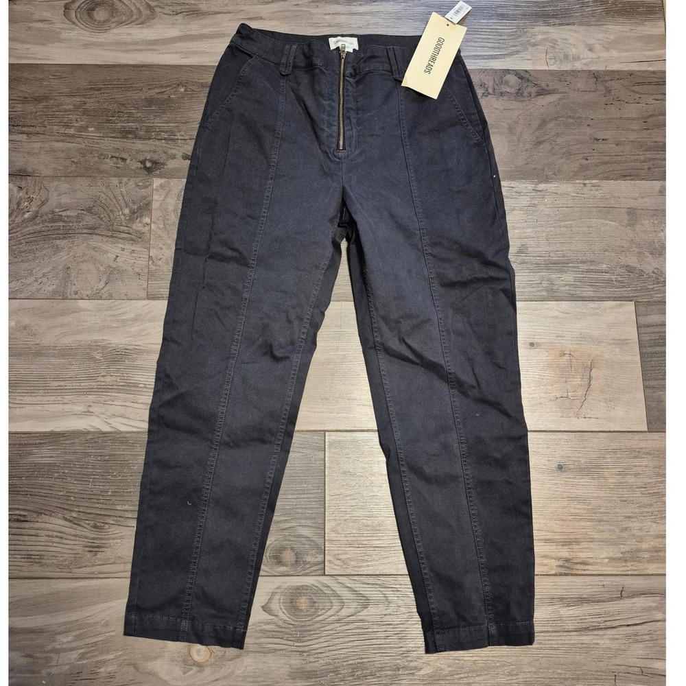 GOODTHREADS Black Women's Casual Pants High Rise Zip Front Size 6